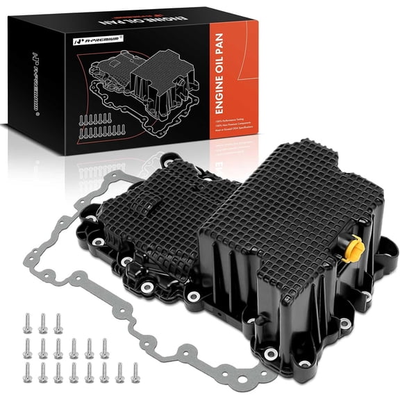 A-Premium Engine Oil Pan with Drain Plug, Gasket, Bolts, Compatible with Ford F-150 F150 2015 2016 2017 2018 2.7L, Replaces CA6010400