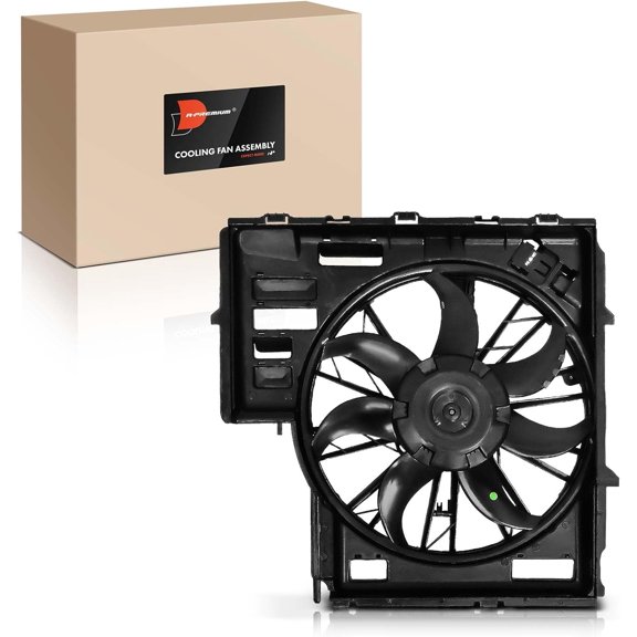 A-Premium Engine Radiator Cooling Fan Assembly with Brushless Motor Compatible with Select BMW Models - E53 Series X5 2004 2005 2006, 4.4L 4.8L - Replace# 17427521767