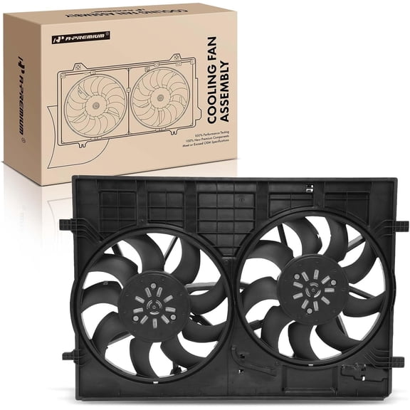 A-Premium Engine Radiator Cooling Fan Assembly with Brushless Motor Compatible with Select Volkswagen Models - Atlas 2018-2023, Atlas Cross Sport 2020-2023 - Replace# 3QG121207, 3QG959455B