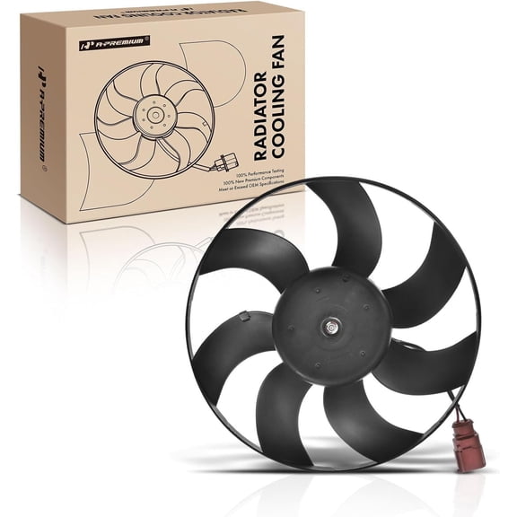 A-Premium Engine Radiator Cooling Fan Assembly Compatible with Audi A3 2008-2013, A3 Quattro, S3 & Volkswagen Beetle, Beetle Cabrio, Bora, Caddy, Golf, Jetta, Passat, Rabbit, Golf SW, Right Side