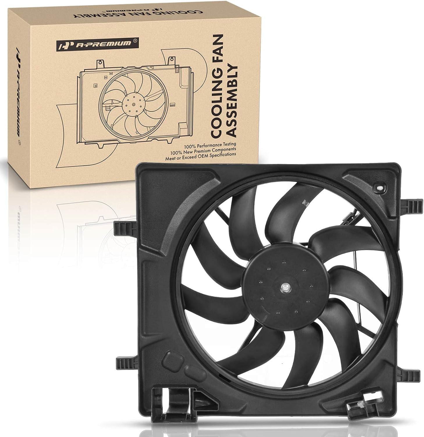 A-Premium Engine Radiator Cooling Fan Assembly Compatible with Select Chevrolet, Buick ＆ Pontiac Models - Impala 2006-2013, Impala Limited 2014-2016, A-Premium Engine Radiator Cooling Fan Assembly Compatible with