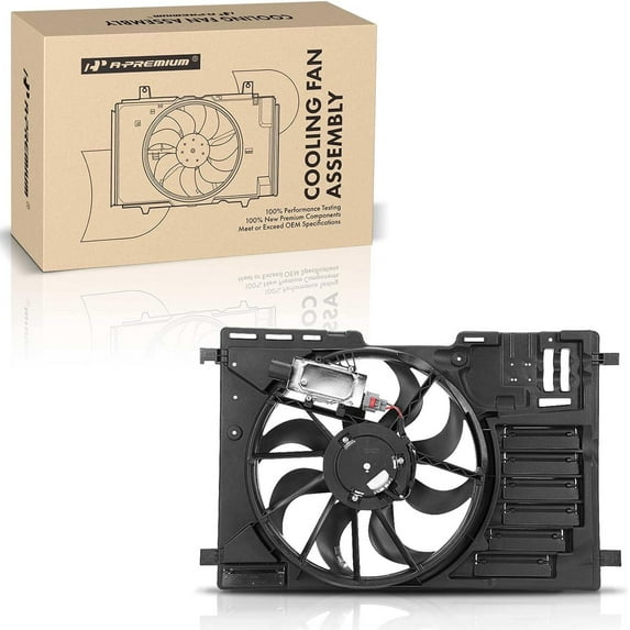 A-Premium Engine Radiator Cooling Fan Assembly Compatible with Ford Focus 2013-2018, Transit Connect 2014-2017, 1.6L 2.0L 2.5L, Replace# CV6Z8C607P, CV6Z8C607B