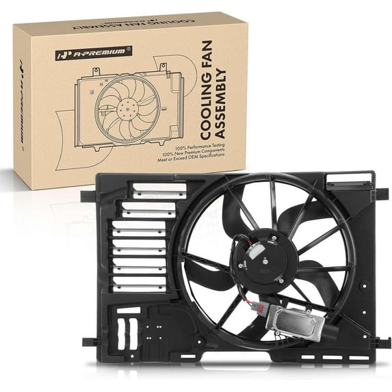 A-Premium Engine Radiator Cooling Fan Assembly Compatible with Ford Fusion 2013-2020, Police Responder Hybrid 2019-2020, SSV Plug-In Hybrid SSV PlugIn Hybrid 2019-2020 & Lincoln MKZ 2013-2020, L4 2.0L