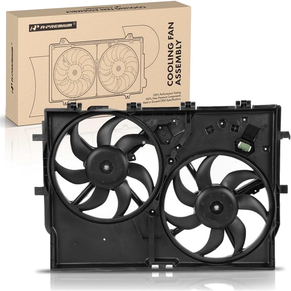 A-Premium Engine Radiator Cooling Fan Assembly Compatible with Ram ProMaster 1500 2500 3500, 2014 2015 2016 2017 2018 2019 2020 2021, 3.0L 3.6L, Replace# 68188994AA, 68188994AB