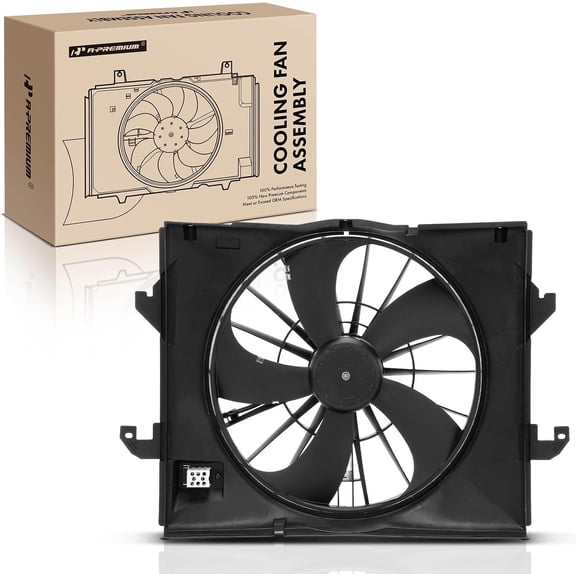 A-Premium 55056851AB Engine Cooling Fan Assembly - Compatible with Ram 1500 2011-2013 & Dodge Ram 1500 2009-2010, V6 3.7L - Direct Fit Cooling Fan Kit