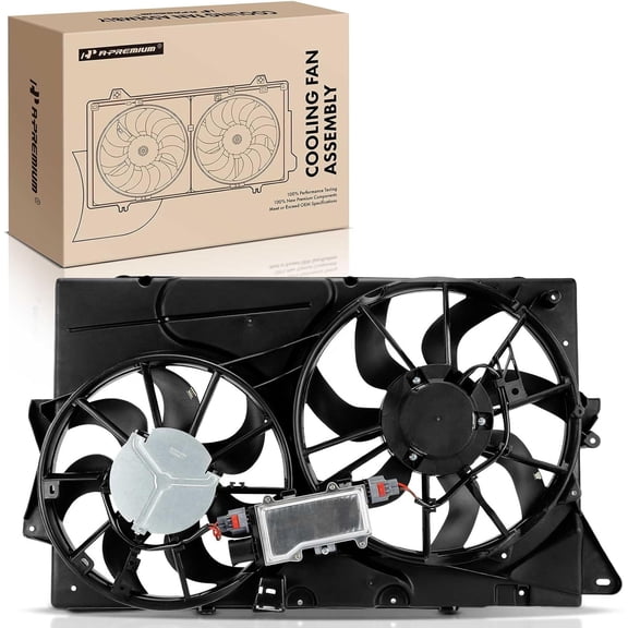 A-Premium Engine Radiator Cooling Fan Assembly Compatible with Select Ford & Lincoln Models - Taurus 2010-2012, MKS 2010-2012, 3.5L - Replace# BA5Z8C607E, BA5Z8C607D