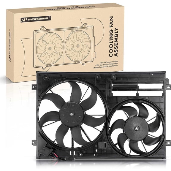 A-Premium Engine Radiator Cooling Fan Assembly Compatible with Volkswagen Jetta 2005-2010, Passat 2006-2010, Golf 2010-2013, Tiguan 2009-2017 & Audi A3 Quattro 09-12