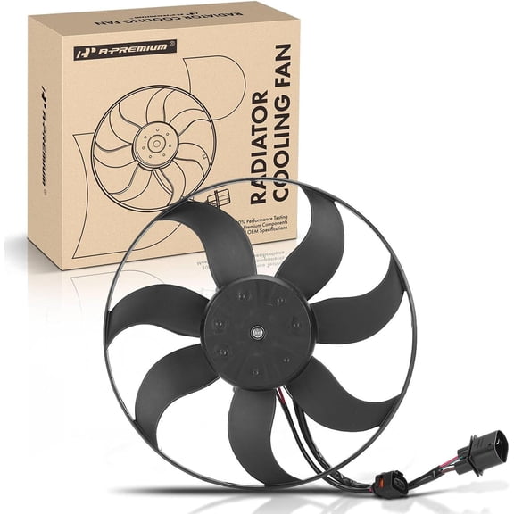A-Premium Engine Radiator Cooling Fan Assembly Compatible with Volkswagen Jetta 2005-2018, Passat 2006-2020, Golf 2010-2014, Audi A3 Quattro 2006-2013