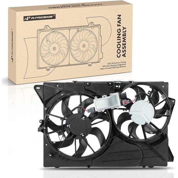 A-Premium Engine Radiator Cooling Fan Assembly Compatible with Ford Explorer 2011-2012, Flex 2010-2012 & Lincoln MKT 2010-2012, 2.0L 3.5L