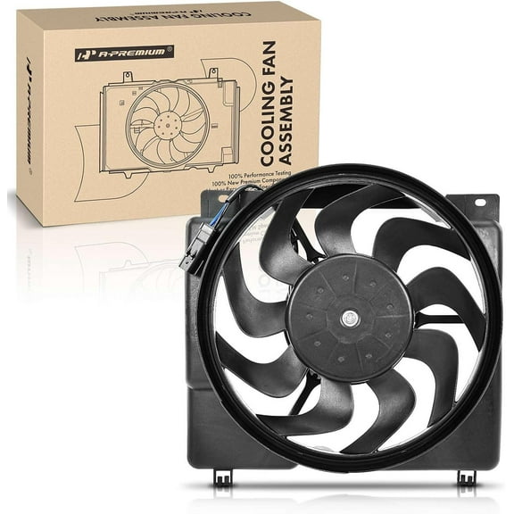 A-Premium Engine Radiator Cooling Fan Assembly Compatible with Jeep Cherokee 1987-2001, Comanche 1987-1992, Wagoneer 1987-1990, 4.0L, with Motor