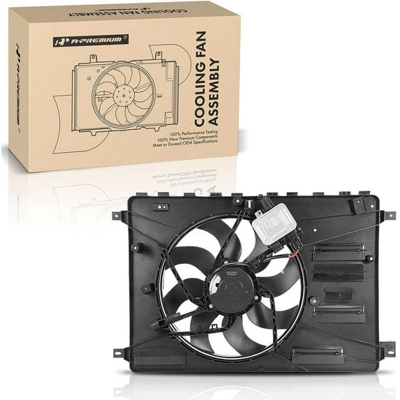 A-Premium Engine Radiator Cooling Fan Assembly Compatible with Land Rover LR2 2008-2014, 2.0L 3.2L, Replace# LR011906, LR002660