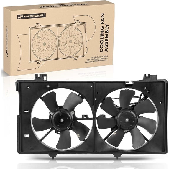 A-Premium Engine Radiator Cooling Fan Assembly Compatible with Mazda 6 2003 2004 2005 2006 2007 2008 3.0L, with Motor, Dual Fan Assembly