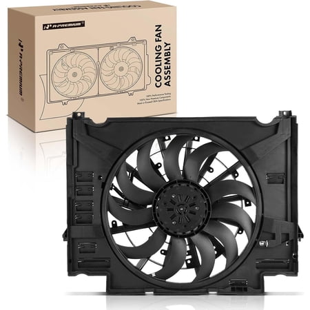 A-Premium Engine Radiator Cooling Fan Assembly Compatible with Select Jaguar Models - F-Pace 2017 2018 2019 2020 - Replace# LR116198, LR137841