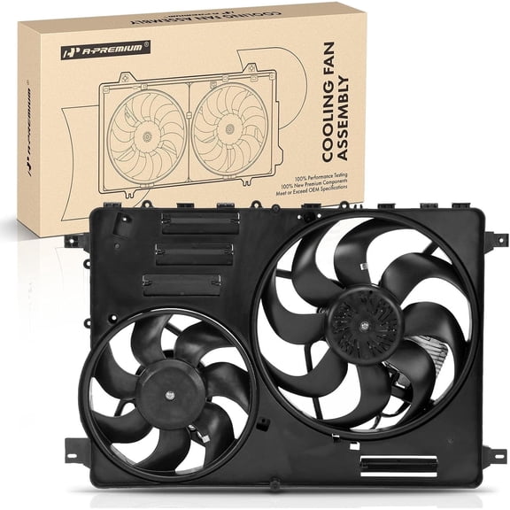 A-Premium Engine Radiator Cooling Fan Assembly Compatible with Volvo XC60 2010-2016, S60 2011-2016, XC70 S80 2008-2015, V60 2015-2016, V70 2008-2010