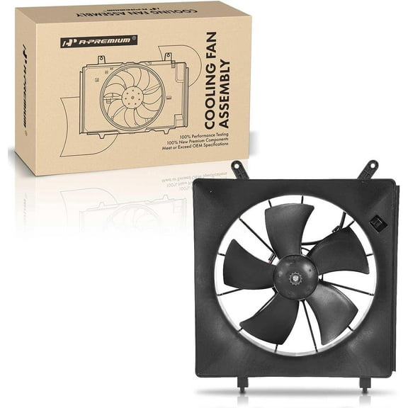 A-Premium Engine Radiator Cooling Fan Assembly with Shroud Compatible with Honda CR-V CRV 2002-2006, Element 2003-2011, 2.4L, Replace# 19015PNB003, 19015PNLG01