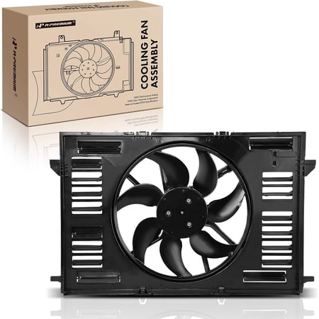 A-Premium Engine Radiator Cooling Fan Assembly with Brushless Motor Compatible with Audi Models - A4 Quattro 2017 2018 2019 2020, 2.0L