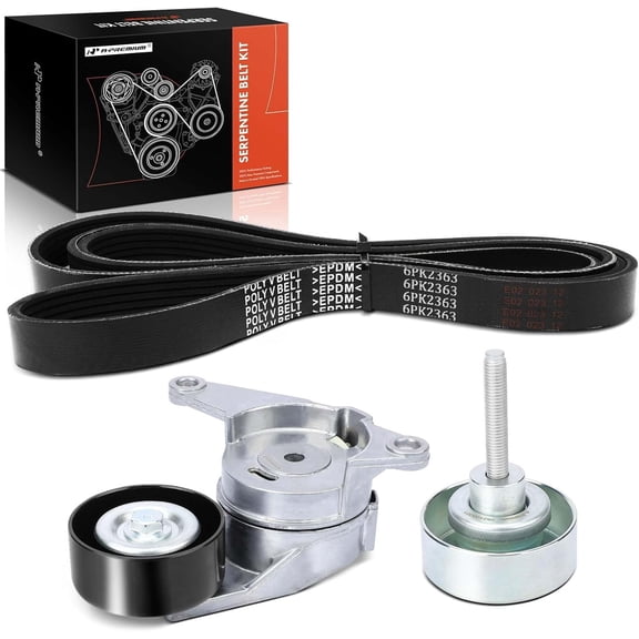 A-Premium Engine Serpentine Belt Drive Kit Compatible with Chevrolet, GMC, Buick, Pontiac & Saturn Cars - Equinox, Traverse, Acadia Limited, Enclave, LaCrosse, Allure, Rendezvous, Torrent, Vue - 3.6L