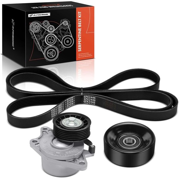 A-Premium Engine Serpentine Belt Drive Kit Compatible with Ford Freestar & Mercury Monterey, 2004 2005 2006 2007-3.9L 4.2L