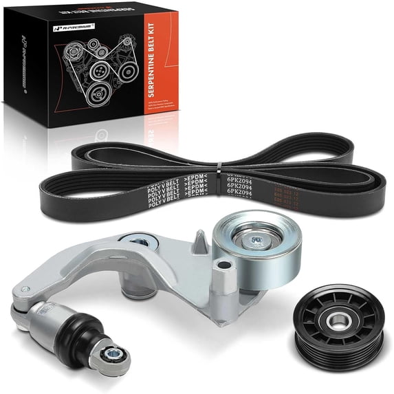 A-Premium Engine Serpentine Belt Drive Kit Compatible with Honda Civic 2012-2015 & Acura ILX 2013-2015 - 1.8L 2.0L