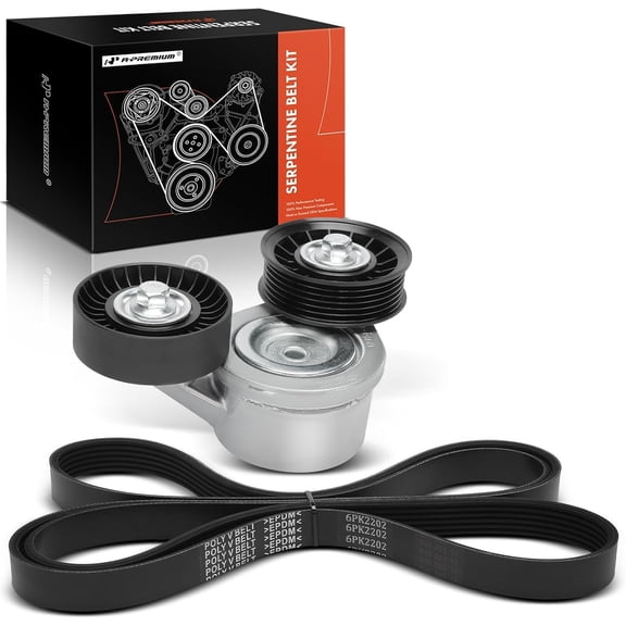 A-Premium Engine Serpentine Belt Drive Kit with Tensioner Compatible with Jeep WK2 Series Grand Cherokee 2004 4.7L, Grand Cherokee 2005-2006 3.7L 4.7L, XL Series Commander 2006 3.7L 4.7L