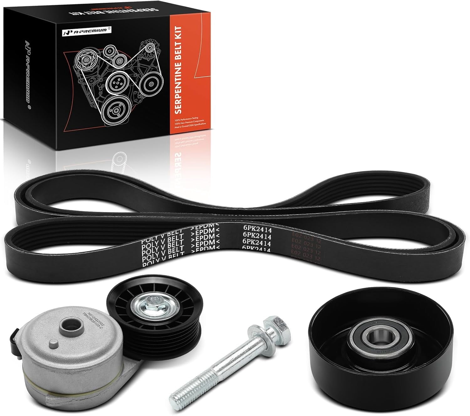 A-Premium Engine Serpentine Belt Drive Kit W/Tensioner & Idler Pulley ...