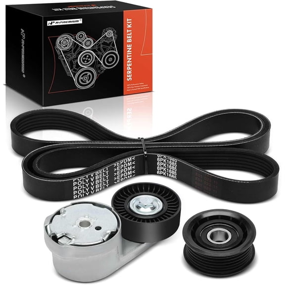 A-Premium Engine Serpentine Belt Drive Kit w/Tensioner & Idler Pulley Compatible with Jeep Grand Cherokee 2016-2022, Grand Cherokee L 2021-2022, Grand Cherokee WK & Dodge Durango, 3.6L