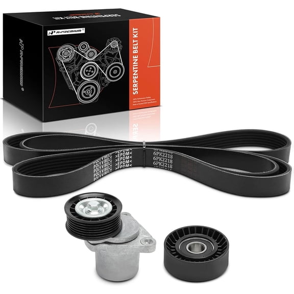A-Premium Engine Serpentine Belt Drive Kit with Tensioner & Idler Pulley Compatible with Ford Focus 2007, Transit Connect 2011-2013, 2.0L, 3-PC Set