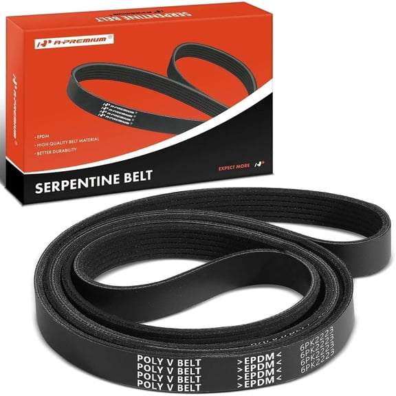 A-Premium Engine Serpentine Drive Belt Compatible with Chevy, GMC, Dodge, Cadillac, Ford, Hyundai, Jeep, Mercedes-Benz, Mazda & More Cars - Silverado 1500, Sierra 1500, 87.53 inch, 5R3Z8620AA