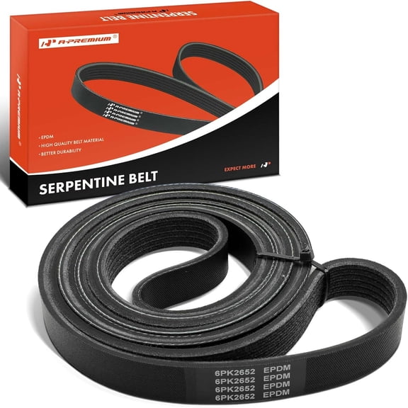 A-Premium Engine Serpentine Drive Belt Compatible with Ford & Dodge & GMC & Audi & Chevrolet & Eagle & Freightliner Cars - Mustang, Monaco, C1500 Suburban, A6 A8 Quattro, C2500, Premier, MT45 & More
