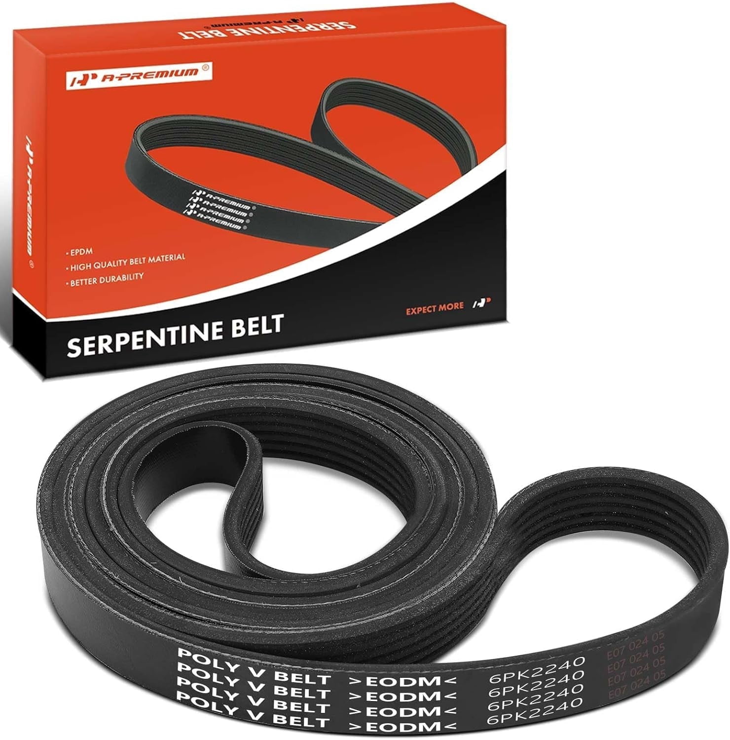 A-Premium Engine Serpentine Drive Belt Compatible with Ford, Jeep, Chevy, Toyota, Dodge, AMC, Lexus, Mazda, Mercedes-Benz, Mercury & Pontiac Cars - Explorer, Fusion, Ranger, Grand Cherokee & More