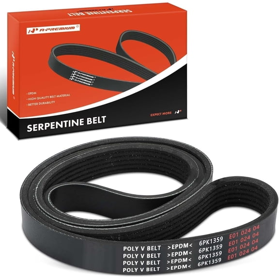 A-Premium Engine Serpentine Drive Belt Compatible with Ford, Mercury & Peterbilt Cars - F-150 F150 2011-2014, Escort 1991-1993, Escort 1991-1993, 320 2006-1.9L 5.0L 10.8L, 53.71 Inches
