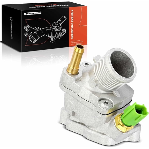 A-Premium Engine Thermostat Housing Assembly Compatible with Volvo C70, S60 2002-2009, S80 2004-2006, V70 2002-2007, XC70 2003-2007, XC90 2003-2006, Replace# 30637216, 30650469