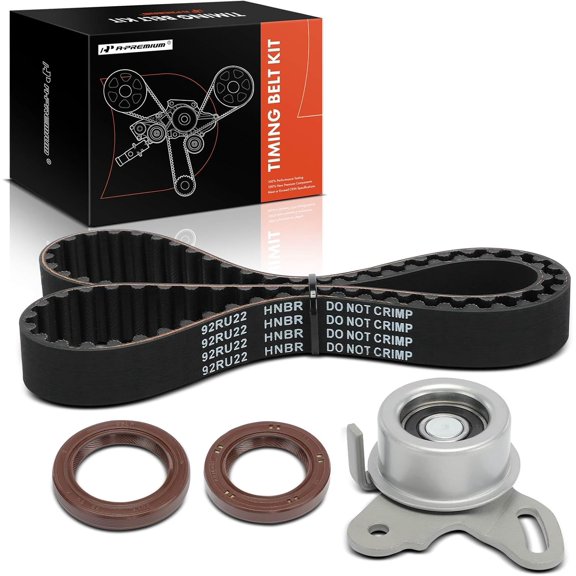 A-Premium Engine Timing Belt Kit Compatible with Dodge Colt 1992-1995 & Eagle Summit 1991-1996, Vista 1992 & Mitsubishi Mirage 1991-1996 & Plymouth Colt 1991-1995 - 1.5L