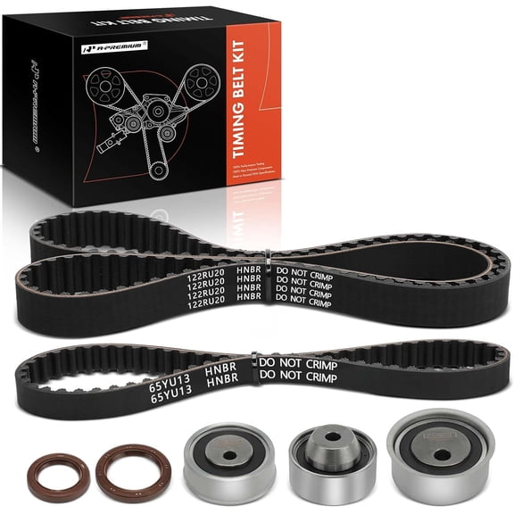 A-Premium Engine Timing Belt Kit Compatible with Mitsubishi Outlander 2004-2006, Lancer 2004-2006, Eclipse 2006-2007, Galant 2004-2006 - 2.4L