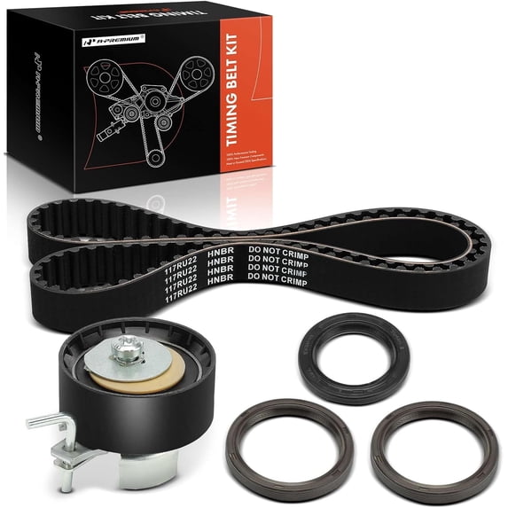 A-Premium Engine Timing Belt Kit with Tensioner & Seals Compatible with Ford Escape 2013-2020, Fiesta 2014-2019, Transit Connect 2014-2016, Fusion 2013-2020, DOHC Turbocharged, L4 1.5L 1.6L