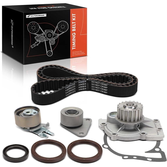 A-Premium Engine Timing Belt Kit with Water Pump Compatible with Volvo Cars - XC60 2015-2016, XC90 2003-2006, S60, XC70, S80, C70, V60, C30, S40, V50, V70, S60 Cross Country, V60 Cross Country