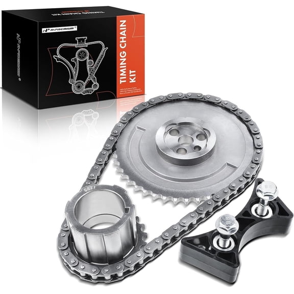 A-Premium Engine Timing Chain Kit W/Damper & Sprocket [fits OHV, 8Cyl 4.8 5.3 6.0L] Compatible with Chevy & GMC & Pontiac, fits Silverado, Express, Camaro, SSR, Tahoe, Sierra 1500, Yukon, GTO & More