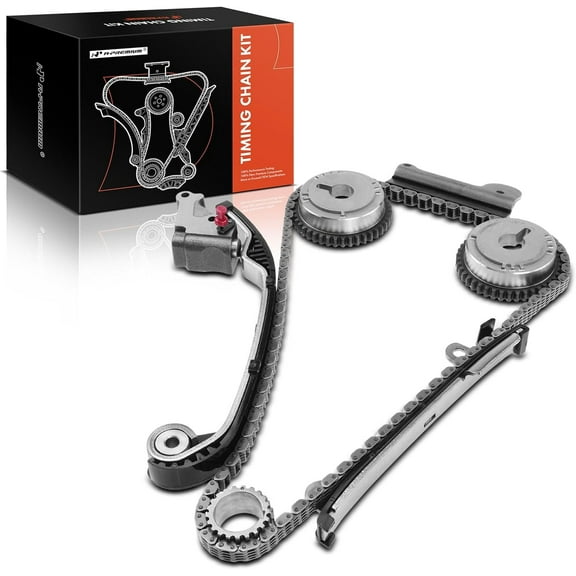 A-Premium Engine Timing Chain Kit W/Guide & Sprocket & Guide & More [fits DOHC, 4Cyl 1.8L] Compatible with Nissan Sentra 2001-2006, Almera 2001-2005, Replace# 130285M000, 130215M000, 130854M500