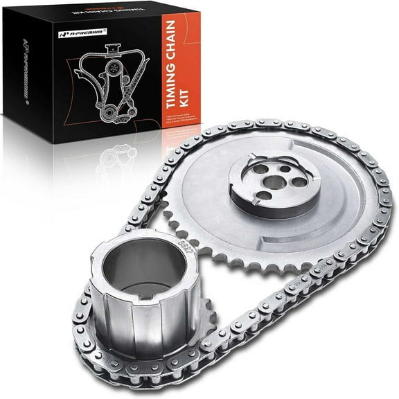 A-Premium Engine Timing Chain Kit W/Sprocket [fits OHV, 8Cyl] Compatible with Chevrolet & GMC & Pontiac & Cadillac GM Vehicles, fits Express, Silverado, SSR, Tahoe, Yukon, Savana, Sierra, GTO & More