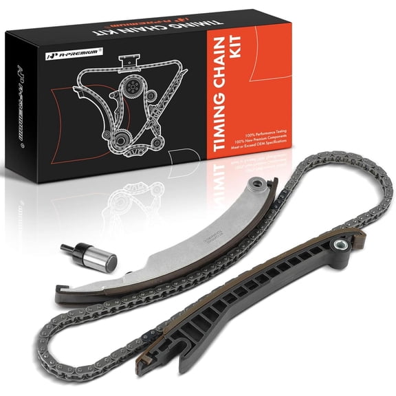 A-Premium Engine Timing Chain Kit W/Tensioner & Guide [fits SOHC, 4Cyl 1.6L] Compatible with Mini Cooper [R50 R53 Series] 2002-2008 [for W10B16A, W11B16A], Replace# 11311485400, 11311485397
