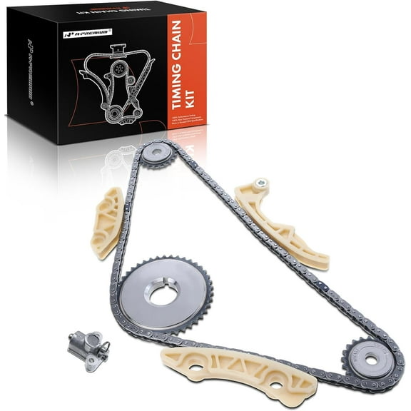 A-Premium Engine Timing Chain Kit W/Tensioner [fits DOHC, 4Cyl 2.2L 2.4L] Compatible with Chevy & Pontiac & Saturn & Olds GM Vehicles, fits HHR, Malibu, Cavalier, Zafira, G5, Sunfire, Sky, LS & More