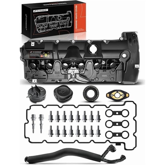 A-Premium Engine Valve Cover Compatible with BMW 125i, 128i, 130i, 323i, 325i, 328i, 525i, 528i, 530i, X1, X3, X5, Z4, Replace# 11127552281 (Standard Type with PCV Hose)