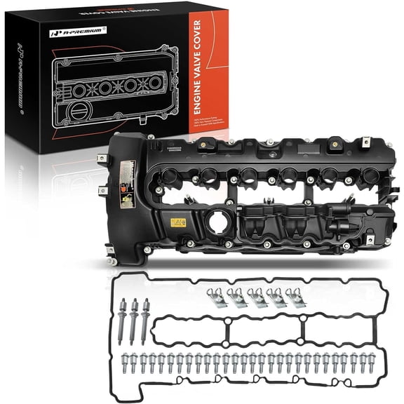 A-Premium Engine Valve Cover with Gasket & Bolt Compatible with BMW 335i 2007-2010 335xi 2007-2008 335i 535i (xDrive) 2009-2010 535i X6 2008-2009 740i 740Li 2011-2012