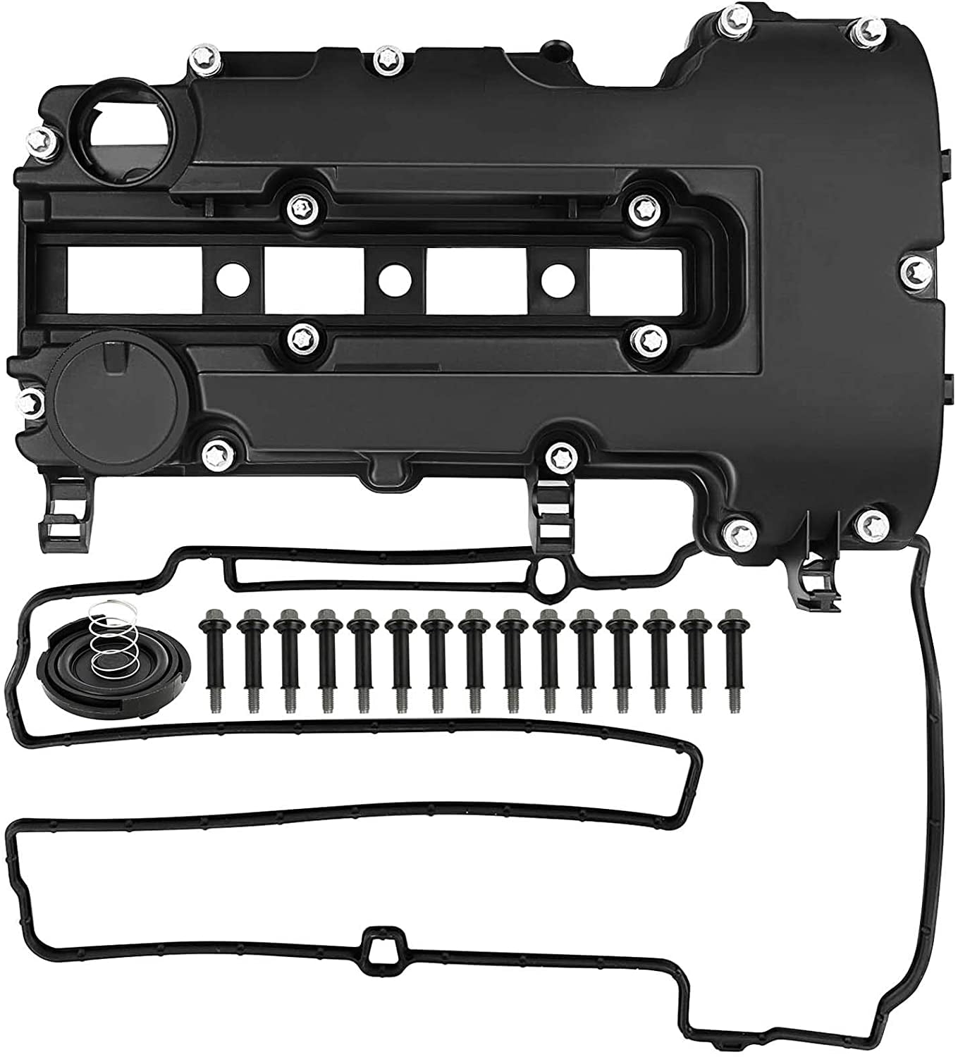 APremium Engine Valve Cover with Gasket & PCV Cover Compatible with