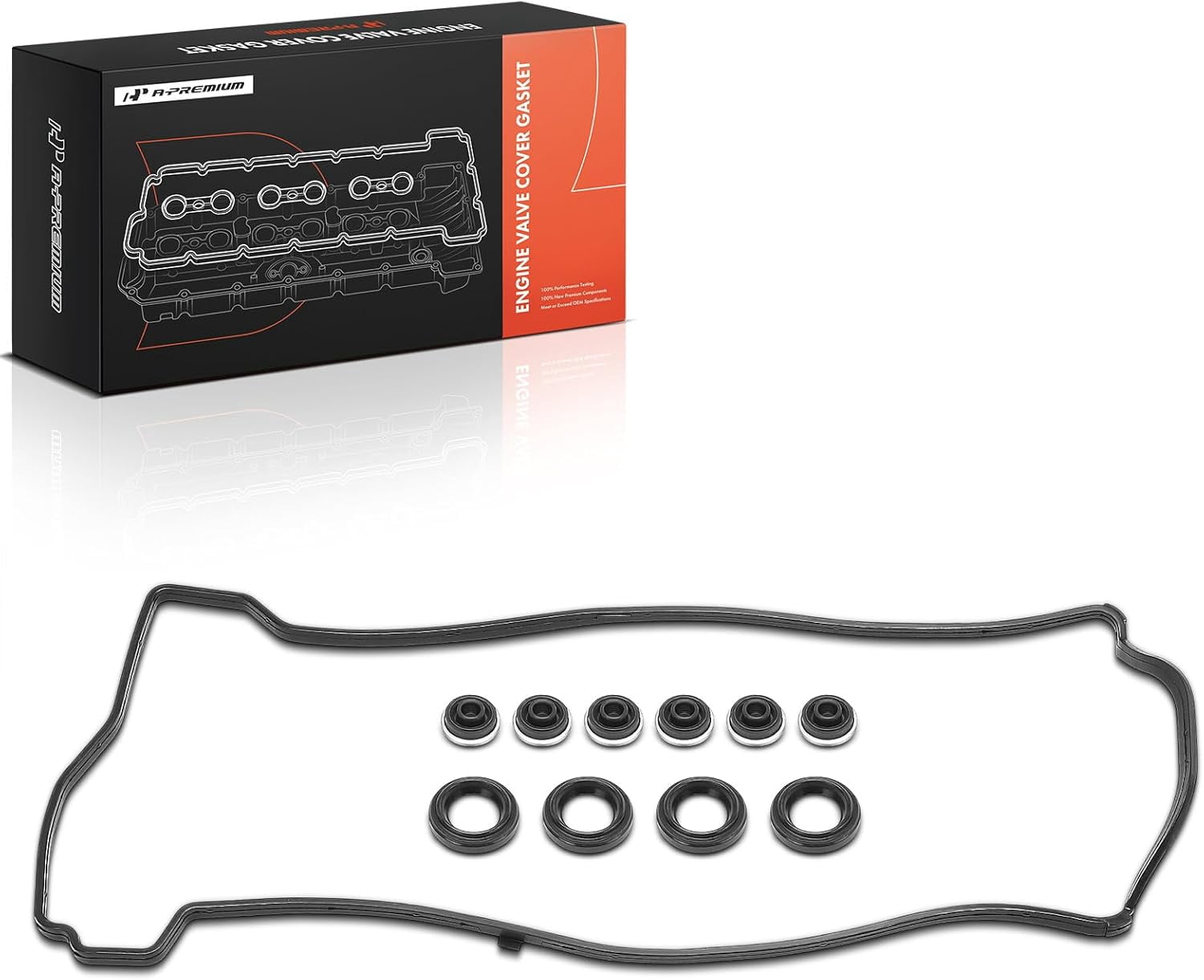 A-Premium Engine Valve Cover Gasket Set Compatible with Honda Accord 2003-2012, Civic 2002-2015, CR-V 2002-2014, Crosstour 2012-2015, Element & Acura CSX, ILX, RDX, RSX, TSX, L4 2.0L 2.3L 2.4L