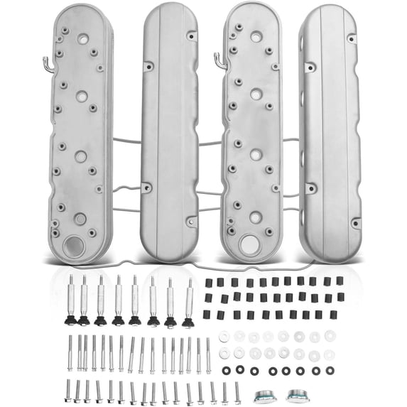 A-Premium Engine Valve Covers Compatible with Chevrolet Small Block GM LS, LS1, LS2, LS3, LS6, and LS7 Engines 1997-2019 2-PC Set