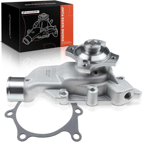 A-Premium - Engine Aluminum Water Pump - 6Cyl 4.0L - Compatible with Jeep Grand Cherokee 1999-2004, Wrangler 2000-2006, 5-PC Impeller Vane, Replace for# 05025366AF, 5012366AA, 5012366AB