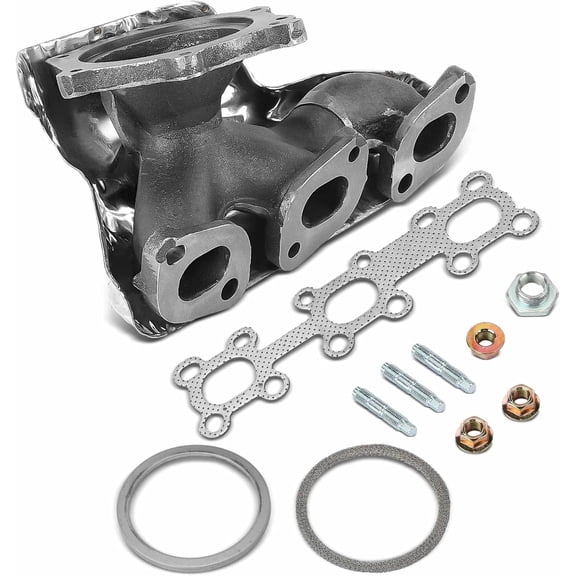 A-Premium [DOHC 6Cyl 3.5L] Front Exhaust Manifold Kit W/Gasket & Studs & Nuts & Heat Shield Compatible with Nissan Altima 2002-2006, Maxima 2002-2008, Murano 2003-2007, Quest 2004-2009 & Infiniti I35