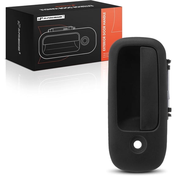 A-Premium Exterior Door Handle Front Left Driver Side - Compatible with 1996-2009 Chevy Express & GMC Savana 1500 2500 3500 4500 Van - Textured Black, w/Key Hole