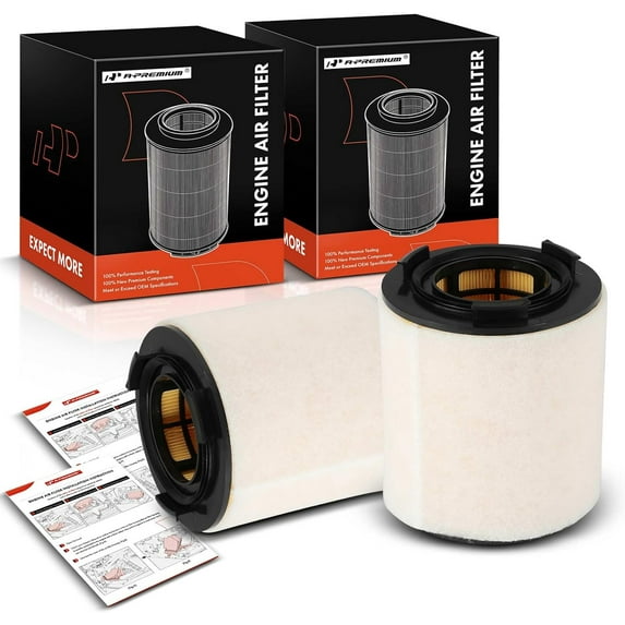A-Premium Front 2-PC Engine Air Filter Compatible with Audi A1 2011-2018 & Seat Ibiza 2011-2016, Toledo 2013/2015 & Volkswagen Polo 2013-2017, Vento 2014-2015, 1.2L 1.4L 1.6L, Replace# 6R0129620A